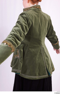  Photos Woman in Historical Dress 96 18th century green jacket historical clothing upper body 0005.jpg